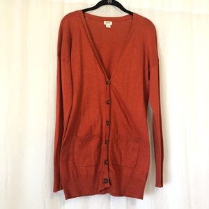 Mossimo Burnt Orange Button Up Cardigan Sweater